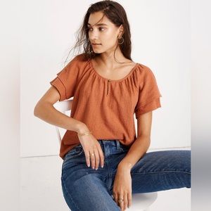 Madewell Texture & Thread Tiered-Sleeve Top